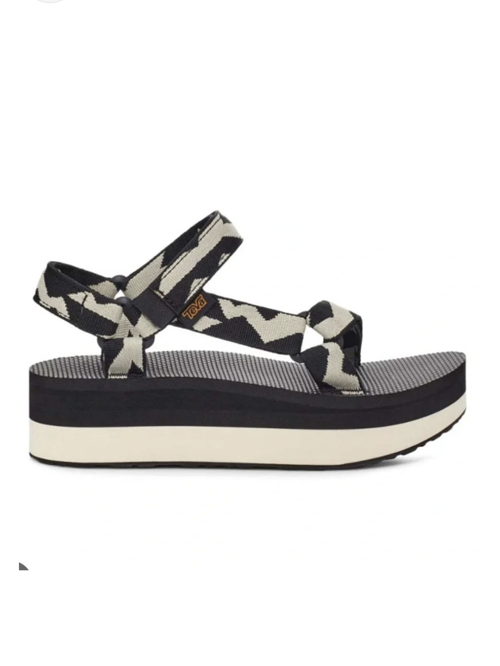 Teva Black and White Zigzag Platform Sandal